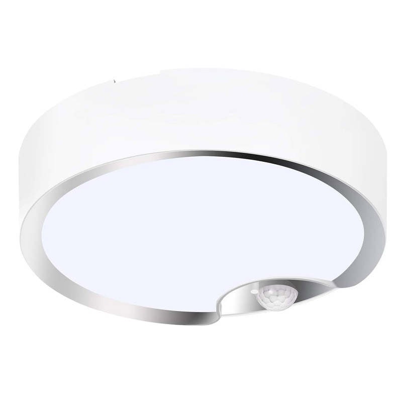 White Motion Sensor Ceiling Light - Battery LED for Closet Shower