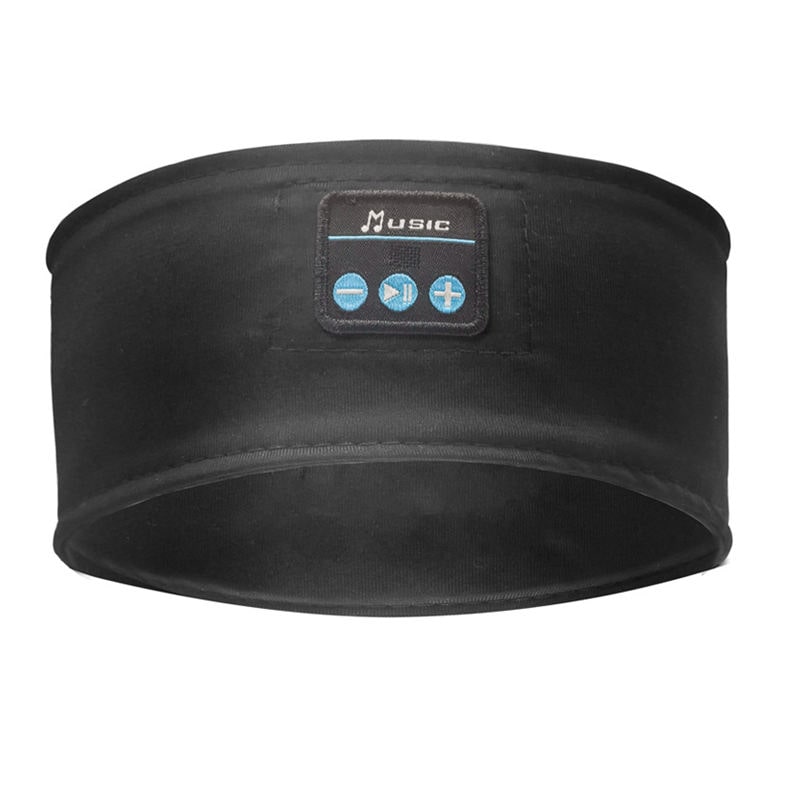 Black Bluetooth 5.0 Music Headband HD Stereo Headphones for Workout