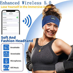 Lake Blue Bluetooth 5.0 Music Headband HD Stereo Headphones for Workout