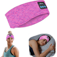 Rose Red Bluetooth 5.0 Music Headband HD Stereo Headphones for Workout