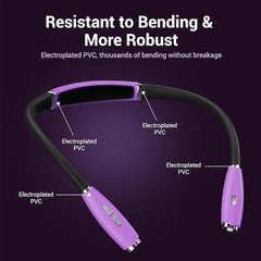 Purple Neck Book Light - Rechargeable 3 Brightness for Reading
