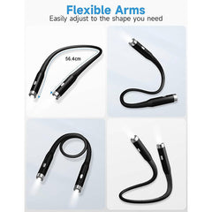 Black Neck Reading Light - 360° Bendable 3 Color Brightness Knitting