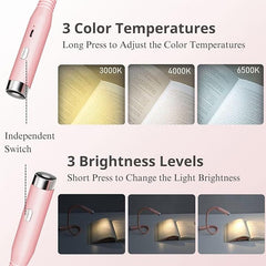 Pink Neck Reading Light - 360¡ã Bendable 3 Color Brightness Knitting
