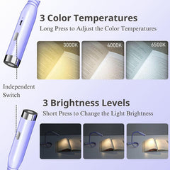 Purple Neck Reading Light - 360¡ã Bendable 3 Color Brightness Knitting
