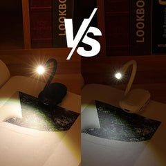 Black Clip-On Book Light - 3 Color Stepless Dimming Reading Lamp