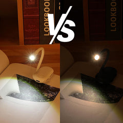 White Clip-On Portable Book Light - 3 Color Stepless Dimming Reading