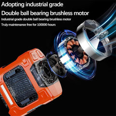 Catzon Orange Waist Fan 10000mAh with Flashlight Clip - Outdoor Use