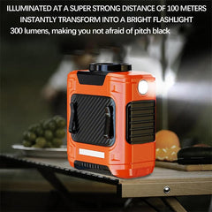 Catzon Orange Waist Fan 10000mAh with Flashlight Clip - Outdoor Use