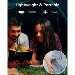 Black Rechargeable Book Light - 3 Colors 5 Brightness with Timer