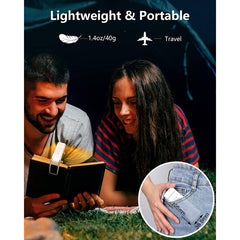 White Rechargeable Book Light - 3 Colors 5 Brightness with Timer