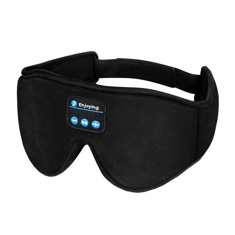 Black Sleep Headphones Bluetooth 5.0 3D Eye Mask Hands-Free for Travel