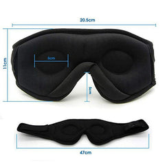 Black Sleep Headphones Bluetooth 5.0 3D Eye Mask Hands-Free for Travel