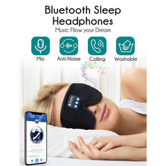 Black Sleep Headphones Bluetooth 5.0 3D Eye Mask Hands-Free for Travel