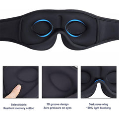 Blue Sleep Headphones Bluetooth 5.0 3D Eye Mask Hands-Free for Travel