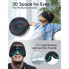 Grey Sleep Headphones Bluetooth 5.0 3D Eye Mask Hands-Free for Travel