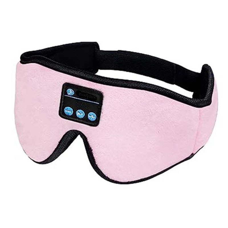 Pink Sleep Headphones Bluetooth 5.0 3D Eye Mask Hands-Free for Travel