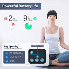 Black Edge Wireless Bluetooth Sleep Headband Headphones for Travel&Workout