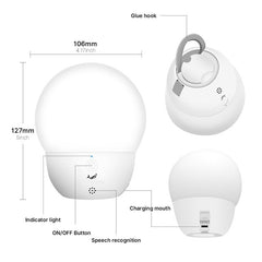 Smart Night Light - Touch Voice Control Color Changing Bed Lamp