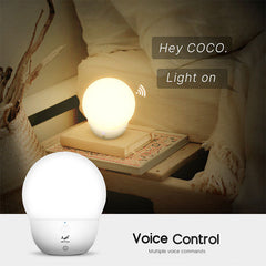 Smart Night Light - Touch Voice Control Color Changing Bed Lamp