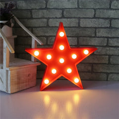 Red Star LED Lamp - Table Wall Christmas Decor for Living Bedroom