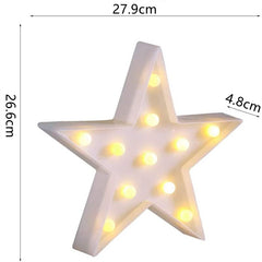 White Star LED Lamp - Table Wall Christmas Decor for Living Room
