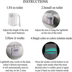 2Pack Toilet Night Light - Motion Sensor LED with 8/16 Color Modes