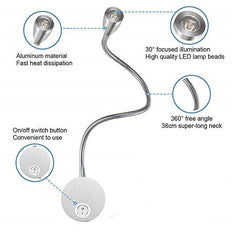 Wall Mount Book Light - Plug-in 360¡ã Rotating Bedside Lamp