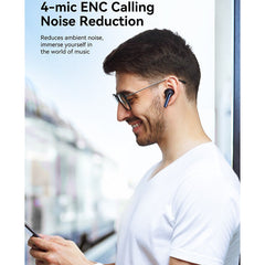 Black Wireless Earbuds Bluetooth 5.4 with 4 ENC Mics for iOS/Android