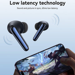 Black Wireless Earbuds Bluetooth 5.4 with 4 ENC Mics for iOS/Android