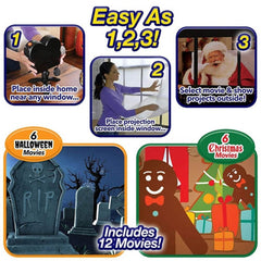 Laser Projector - Mini Christmas Halloween Window Home Theater Light