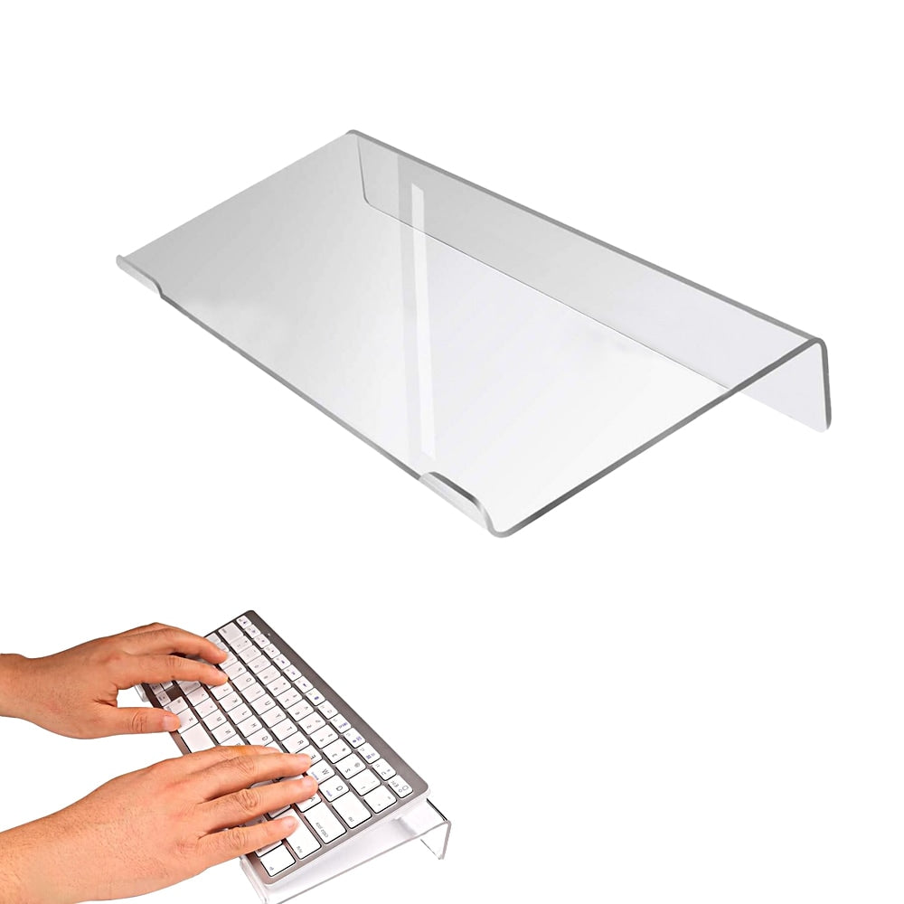 Clear Acrylic Tilted Keyboard Holder for Ergonomic Typing