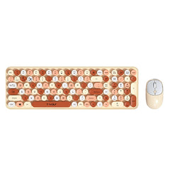 Colorful Round Wireless Keyboard and Mouse Combo Set