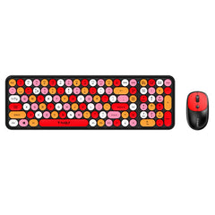 Colorful Round Wireless Keyboard and Mouse Combo Set