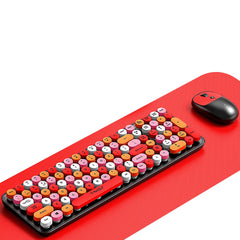 Colorful Round Wireless Keyboard and Mouse Combo Set
