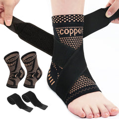 Copper Fiber Ankle Brace Adjustable Compression Support