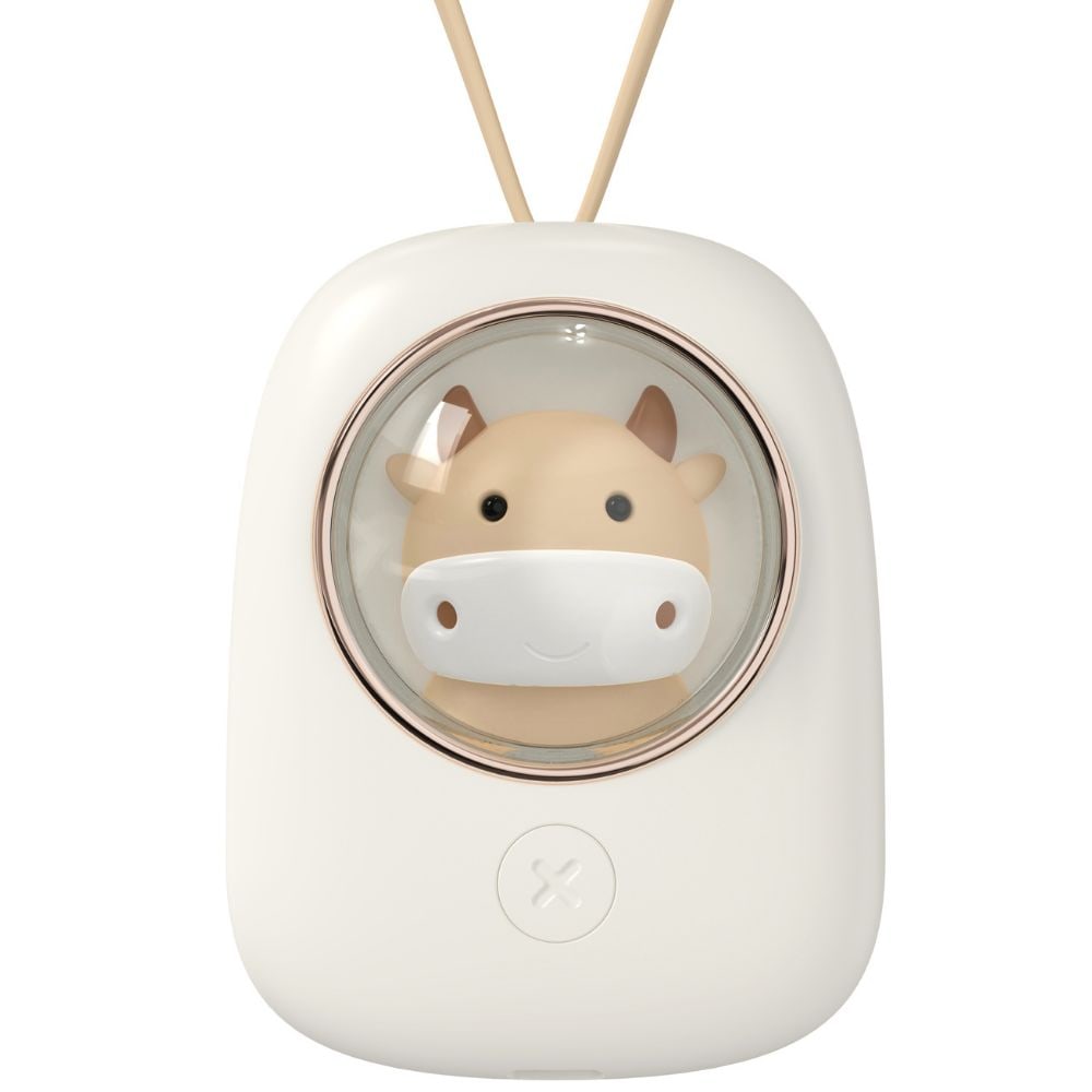 Cute Pet Hanging Neck Fan with LED Light - Hands-Free Rechargeable