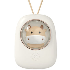 Cute Pet Hanging Neck Fan with LED Light - Hands-Free Rechargeable