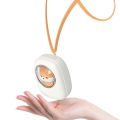 Cute Pet Hanging Neck Fan with LED Light - Rechargeable Hands-Free