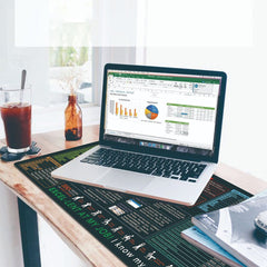 Excel Shortcut Desk Mat Non-Slip Mouse Pad Keyboard Guide