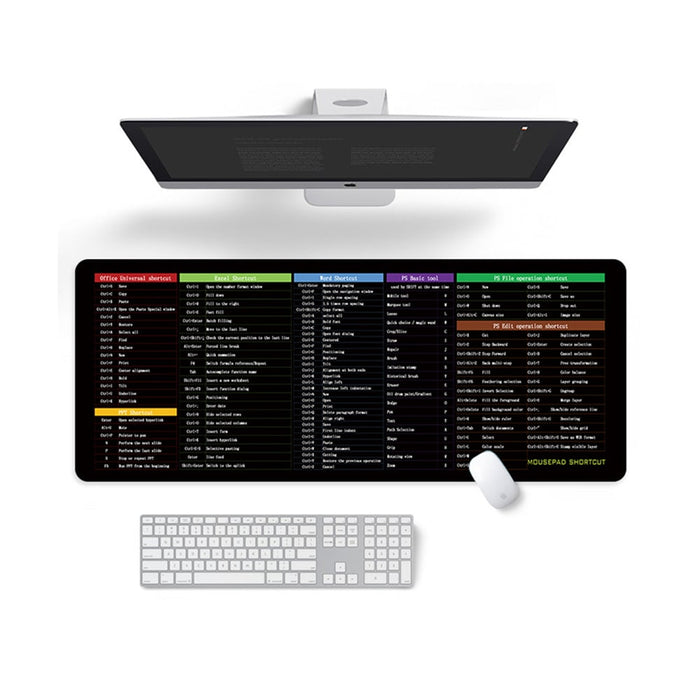 Excel Shortcuts Office Mouse Pad Keyboard Mat for Desk