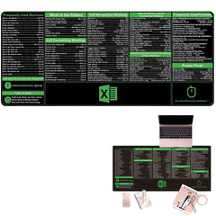 Excel Shortcuts Desk Mat Mouse Pad Giant Keyboard Mat