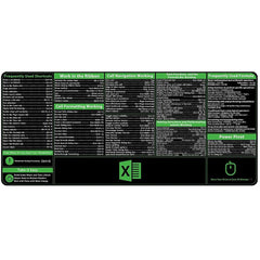 Excel Shortcuts Desk Mat Mouse Pad Giant Keyboard Mat