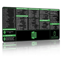 Excel Shortcuts Desk Mat Mouse Pad Giant Keyboard Mat