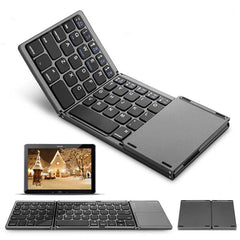Foldable Bluetooth Keyboard with Touchpad for Travel Use