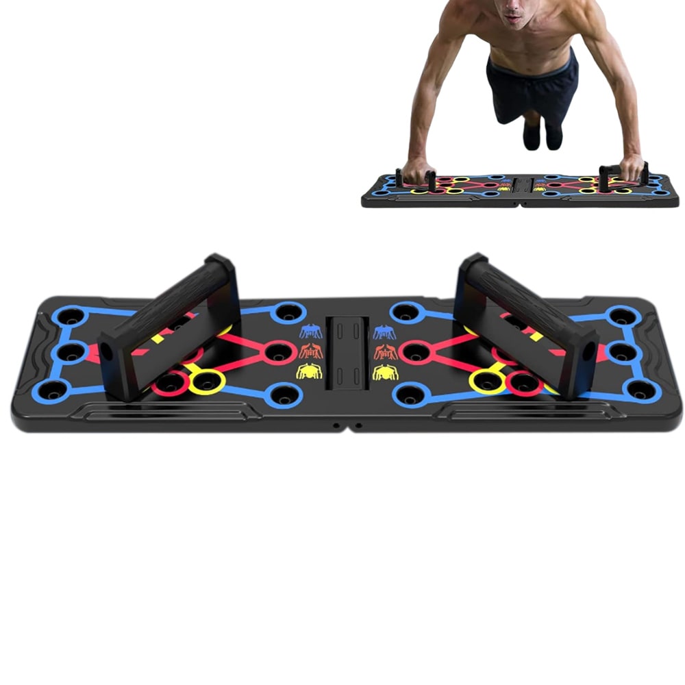 Foldable Push Up Board with Grip Bar for Full Body Training