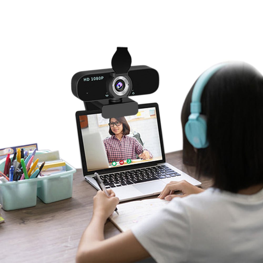 1080P USB Webcam with Mic Auto Focus and Privacy Cover