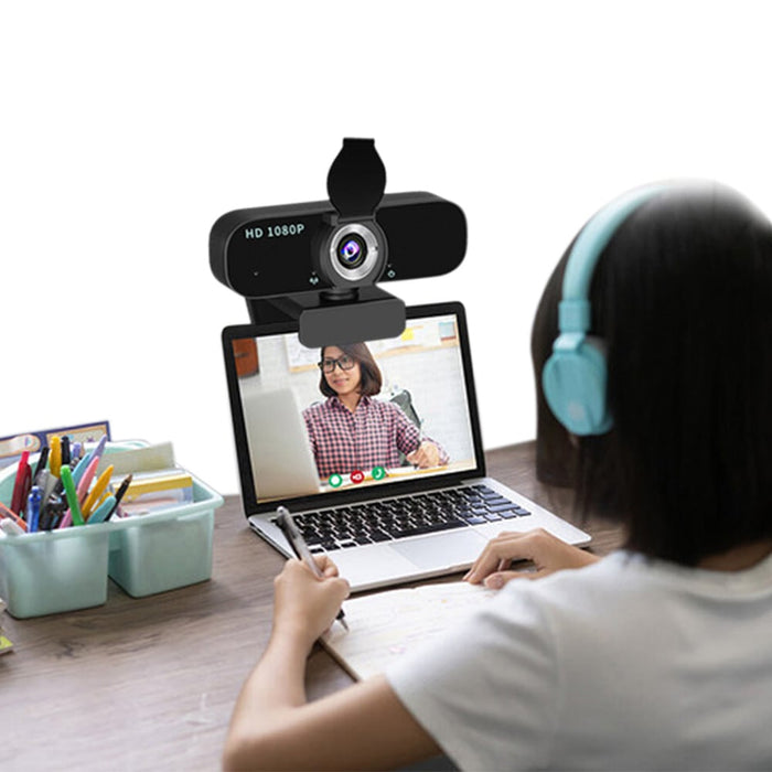1080P USB Webcam with Mic Auto Focus and Privacy Cover