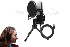 Gaming RGB USB Condenser Microphone for PC with Tripod