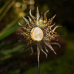 Garden Hollow Metal Solar Light - Waterproof LED for Walkway Yard