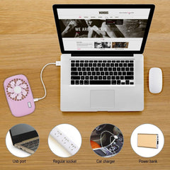 Mini Handheld USB Fan - Rechargeable Powerful Personal Cooler
